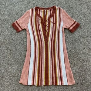 Free People Knit Lace up Dress - Size XS